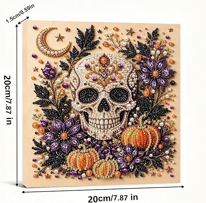 POETRYDRAW Halloween Decor Sugar Skull Pearl Art Kit - Image 3
