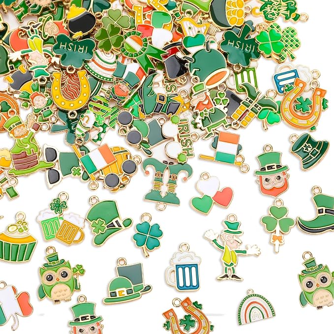MARFOREVER 120 Pcs St. Patrick's Day Shamrock Charms by MARFOREVER