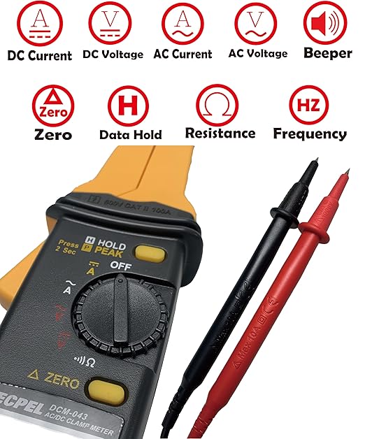 DCM-043 Digital AC/DC clamp meter, clamp transmitter, high resolution of 1mA