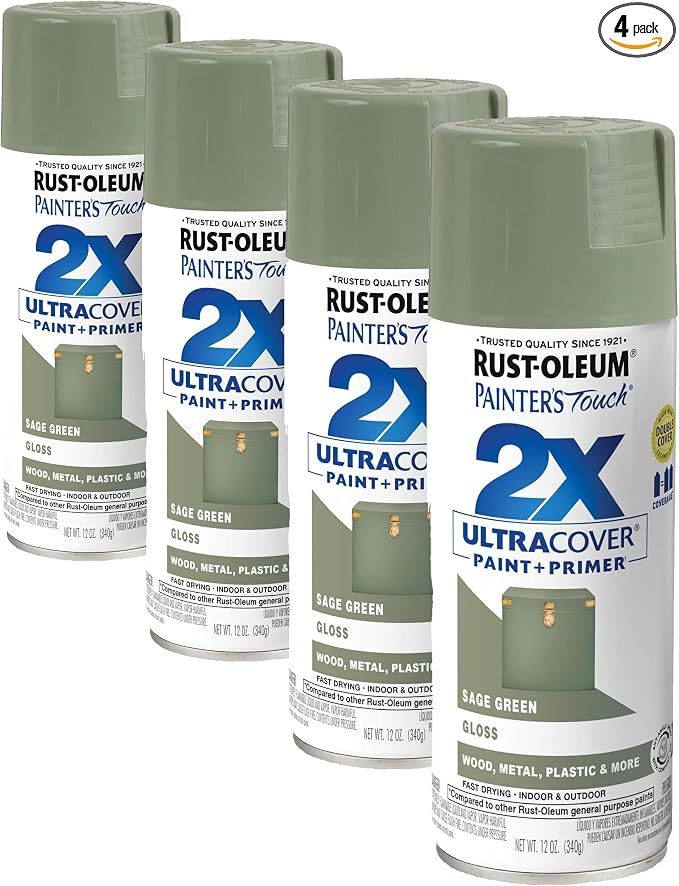 Rust-Oleum 249094 Painter's Touch 2X Ultra Cover Spray Paint, 12 oz, Gloss Sage by Rust-Oleum