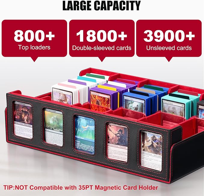 Trading Card Storage Box with Commander Display, 5-Row Deck Case with Removable - Image 2