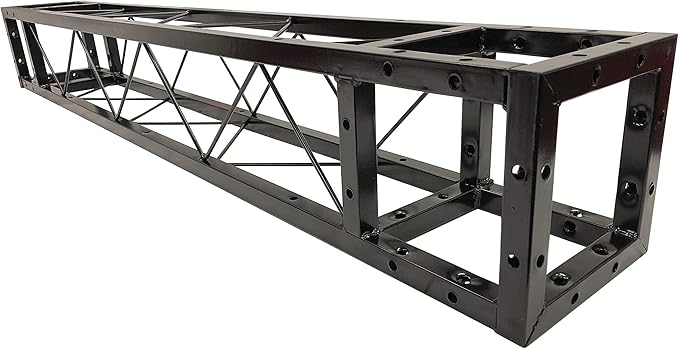 Three (3) 1.5 Meter 4.92 ft. Square 8"x8" Black Trussing Box Truss Section Bolted