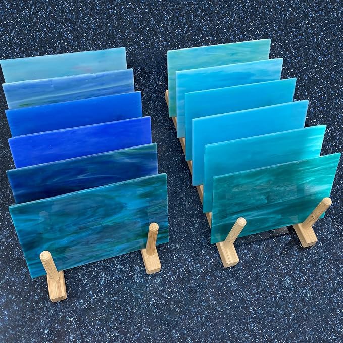 LITMIND 12 Sheets Blue Stained Glass Variety Pack, 4 x 6 Inch Smooth Opaque Art - Image 3