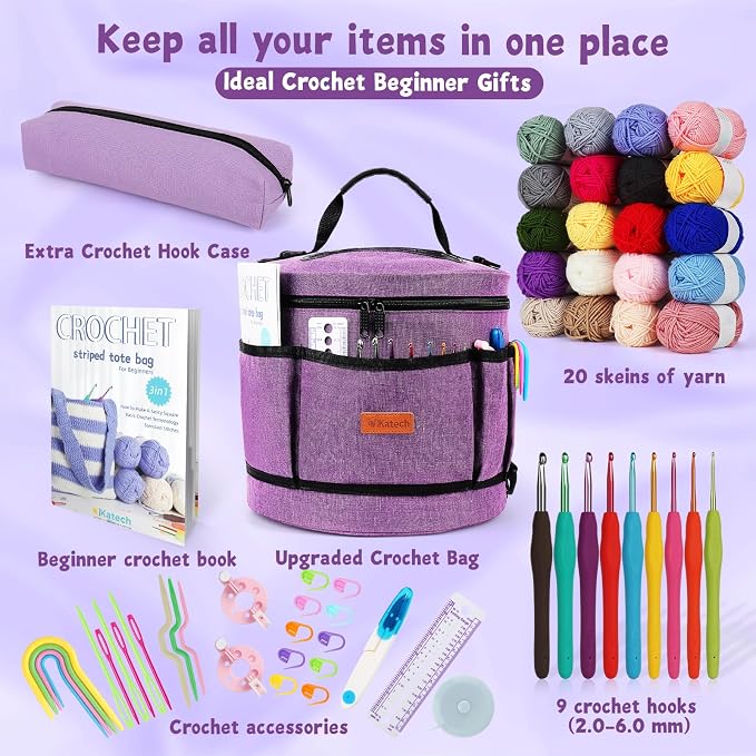 Katech Crochet Kit for Beginners, Beginner Crochet Kit for Adults-Crochet Kits - Image 2