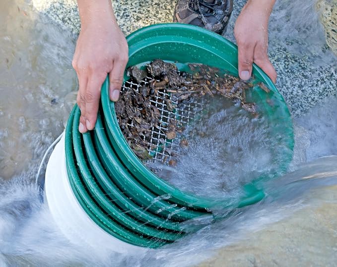 SE 13.25 Inch Wide Stackable Classifier Gold Prospecting Pan Set - Image 2