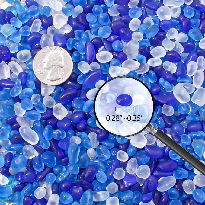 Keedolla 0.9 Lb Frosted Blue Mixed Gemstone Vase Fillers Beads Fish Tank Rocks - Image 4