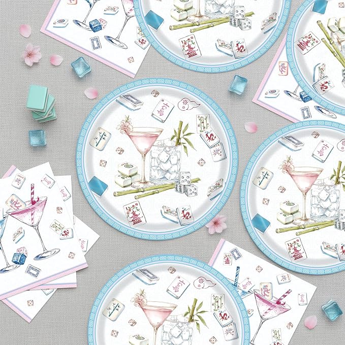 40Pcs Mahjong Party Supplies Plates and Napkins - Image 5