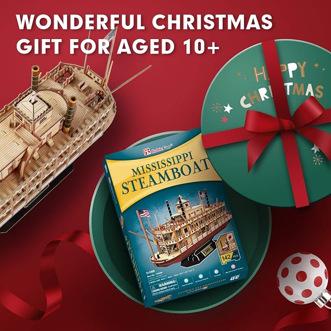 CubicFun 3D Puzzle Mississippi Steamboat Model Kit Gift - Image 8
