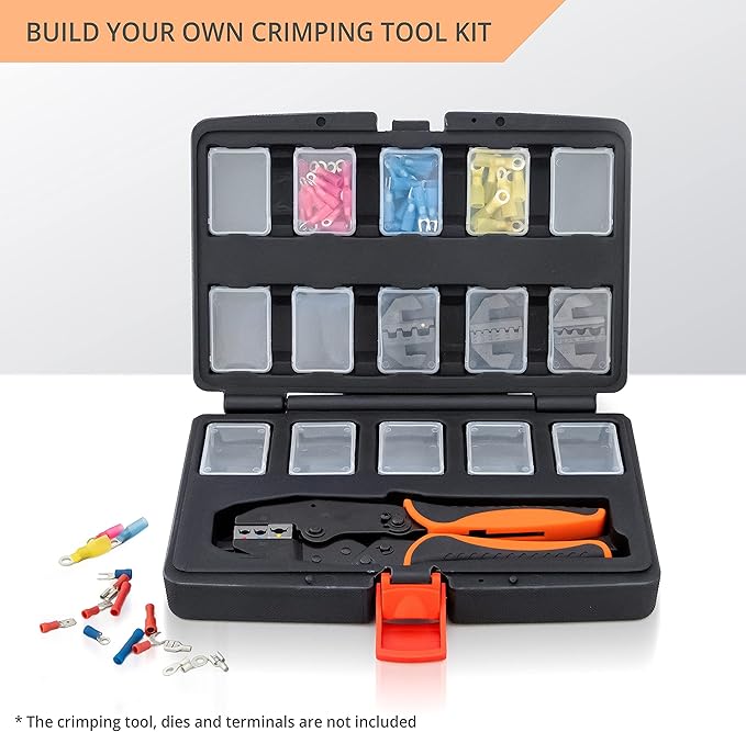 Wirefy Storage Container for 8.7" Crimping Tool and Quick Change Crimping Dies - 15 Slots for Individual Crimping Dies