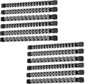ALOANES 12-PC ABS Socket Organizer, 1/2", "3/8", "1/4" Drives, Heavy Duty Socket Racks, Black Rails with Gray Clips