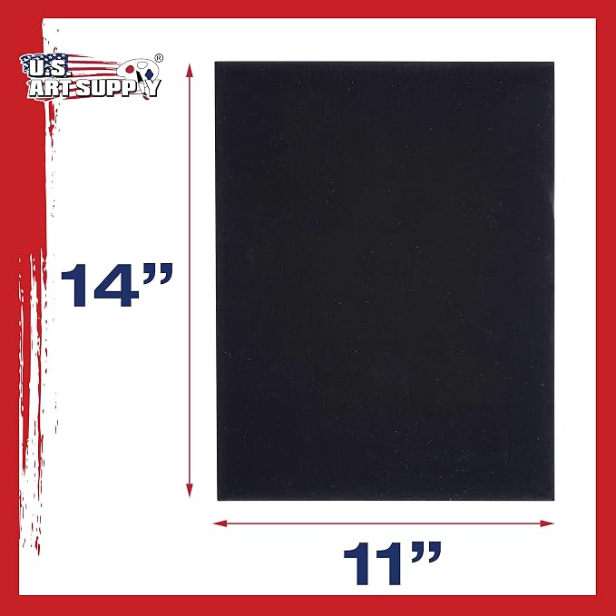 U.S. Art Supply 11 X 14 Inch Black Art Canvas Board Panels 6 Pack - Image 3