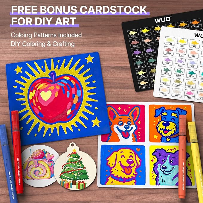 WUO 72 Colors Acrylic Paint Markers, Acrylic Paint Pens and Acrylic Markers - Image 5