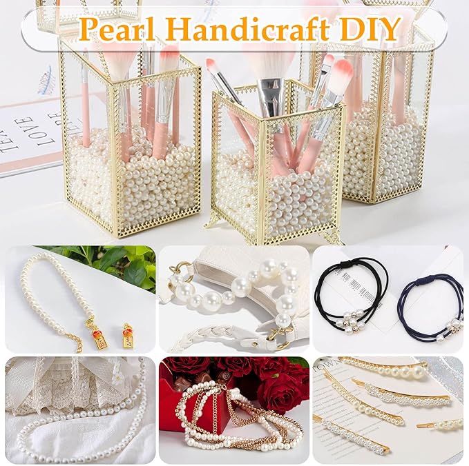 Anezus Ivory Faux Fake Pearls, 8 MM Sew on Pearl Beads - Image 6