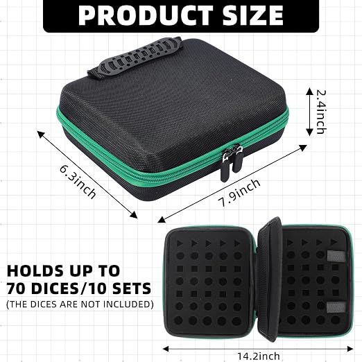Aoriher 1 Pcs Dice Case with Removable Slotted Tray - Image 2