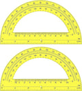 Zonon 2 Pcs 6 Inch Plastic Protractor Math Protractors 180 Degrees Angle Measurement, Translucent for Geometry Classroom Kid Student School Office Supplies(Yellow)