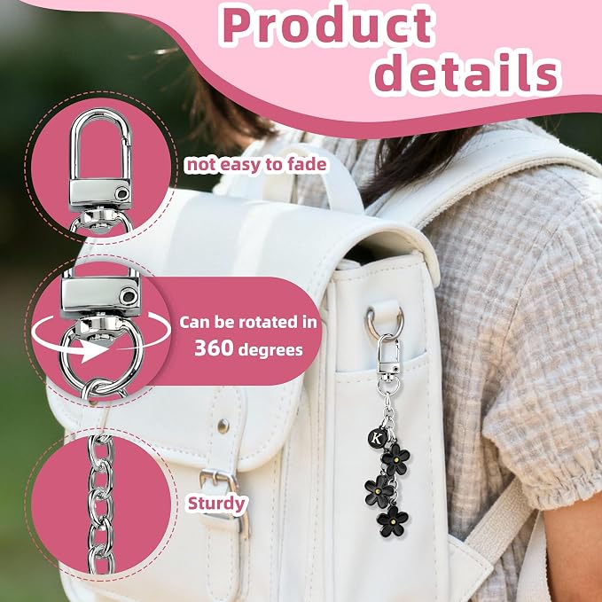 NCIWAN 50 PCS Keychain Making Kit Swivel Snap Hook Lobster Claw Clasps and - Image 4