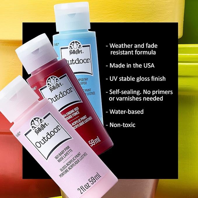 FolkArt Outdoor Gloss Acrylic Craft Paint Set Designed - Image 4