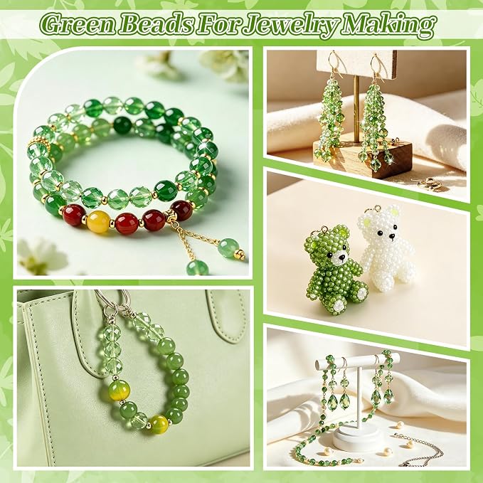 2102 Pcs Green Glass Beads for Bracelets - Image 6