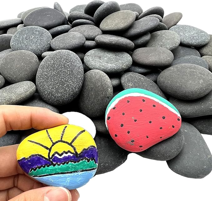Lifetop 50PCS Painting Rocks, DIY Rocks Flat & Smooth Kindness Rocks - Image 4