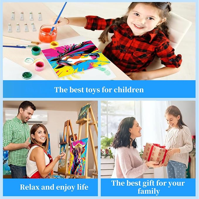 4 Pack Paint by Numbers Kit for Kids - Image 7