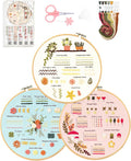 Santune 3 Sets Embroidery Kit for Beginners Adults, Learn Over 30 Different by Santune