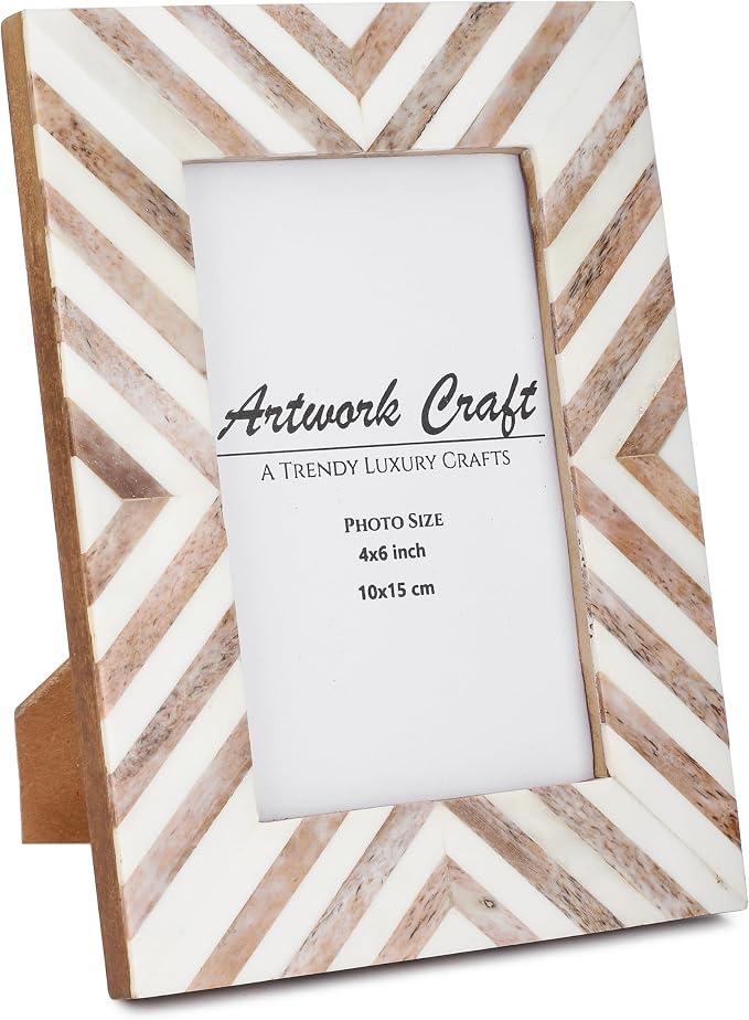 Picture Photo Frame Chevron Herringbone Art Inspired Vintage Table-Top/Wall - Image 2