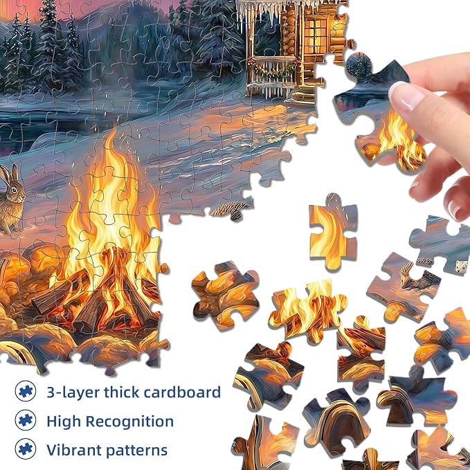 Aurora Winter Cabin Puzzles for Adults 1000 Pieces, Impossible Hard Challenging - Image 3