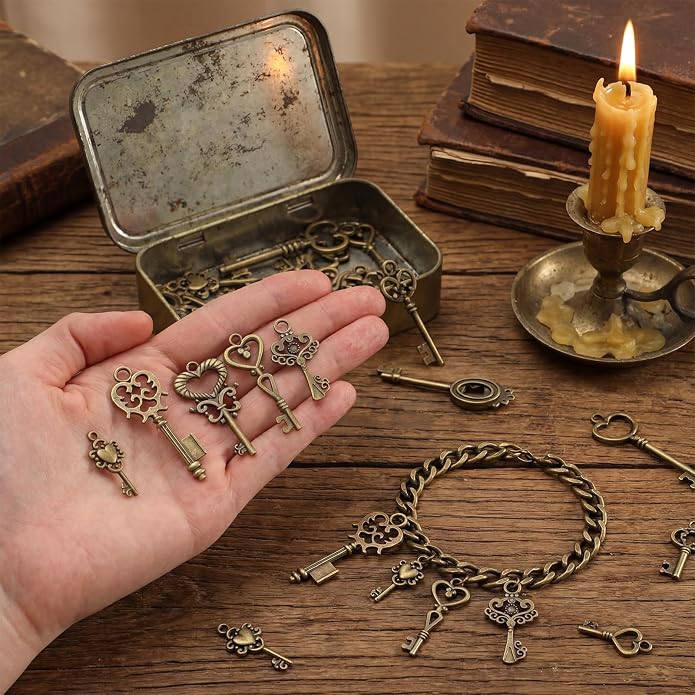 Hicarer 80 Pieces Antique Silver Pendants Charms Pendants Gothic Jewelry Making - Image 5