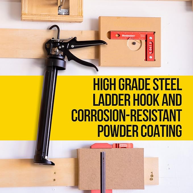 AWF PRO Heavy Duty Caulk Gun, 18:1 Thrust Ratio, Steel Frame Construction, Rotating Barrel, Ladder Hook, Puncture Tool & Dripless Pressure Release Tab (Pack of 6, 29 oz Caulking Gun)