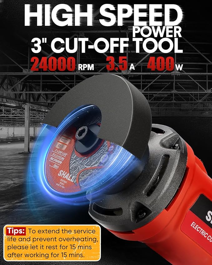 SHALL 3 Inch High-Speed Cut Off Tool, 3.5 Amp Metal Cutter Tool - Image 2