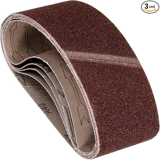 3Pcs Sanding Belts 3 x 21 Inch 40 Grit Aluminum Oxide Abrasive Sandpaper for Belt Sander Metal Grinding Wood Working Weld Rust Removal