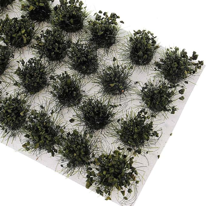 28 Pcs Green Bushy Tufts Lowland Shrubs Tuft Terrain Model Kit Static Scenery - Image 3