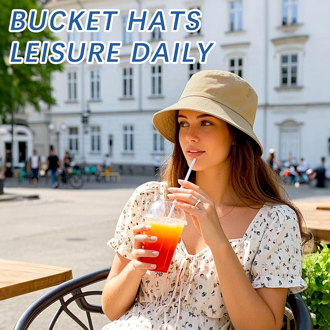 Bucket Hats Bulk Solid Color DIY Blank Hat Bucket Hats - Image 5