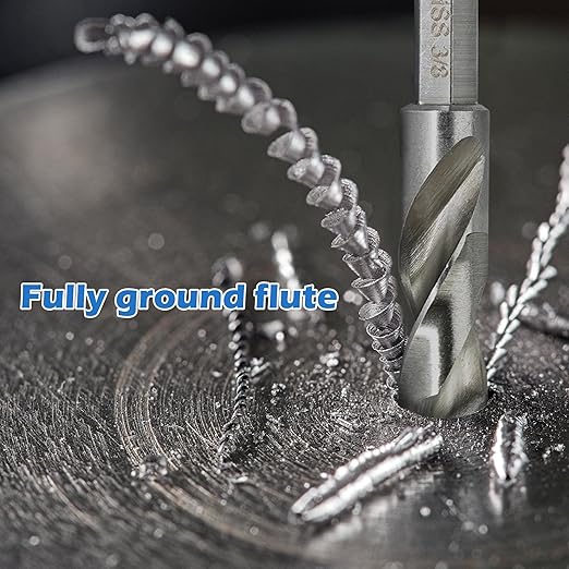 Stubby Drill Bit Set for Metal,6 pcs 1/4" Hex Shank M2 HSS for Quick Change,Short Drill Bits for Right Angle Adapter and Tight Spaces,Metal Drill Bit Set for Steel, Wood, Plastic, etc.