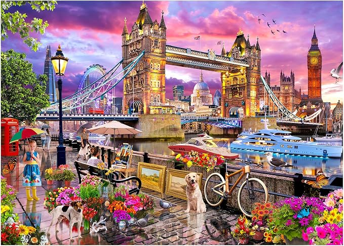 London Bridge Puzzles for Adults 1000 Pieces, Challenging Jigsaw Puzzles for by FLYHOUR