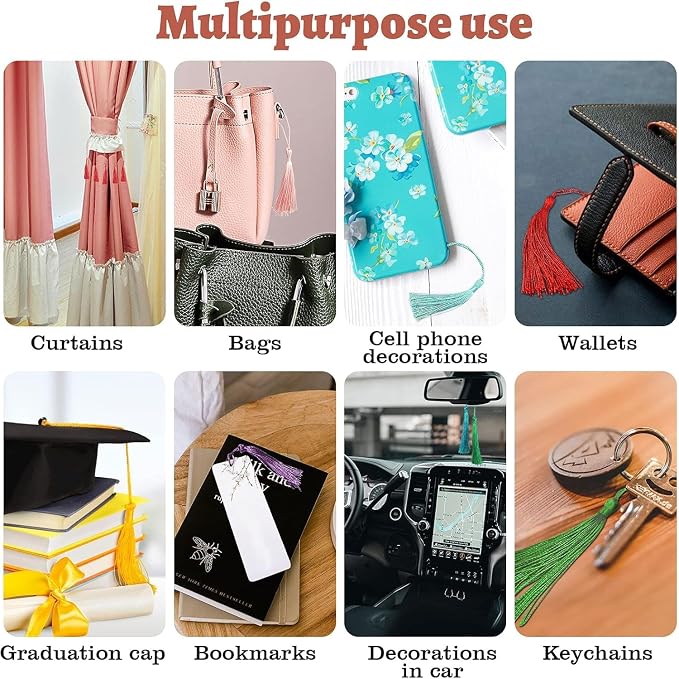 100 Pcs Green Mini Tassels 13cm/5 Inch - Image 4