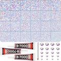 31000Pcs White AB Rhinestones for Bedazzling, Iridescent Multi Sizes 2-6mm by Worthofbest