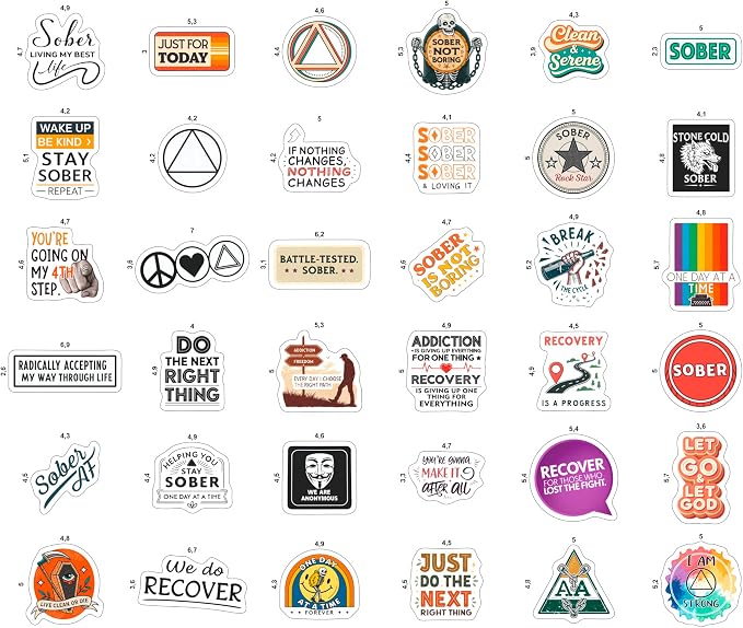100Pcs Sobriety Stickers Bulk for Water Bottle, Laptop - Image 3