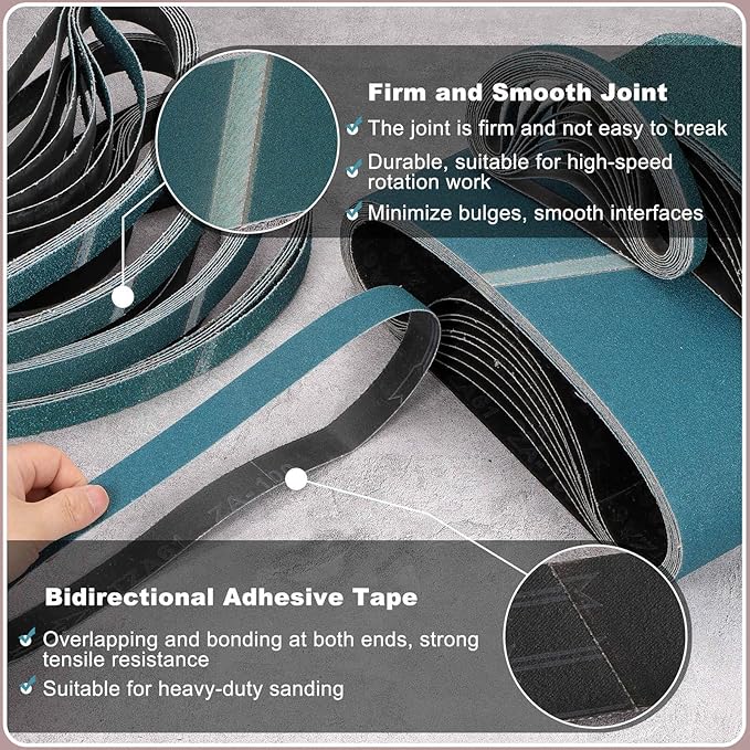 HARFINGTON 1.2 x 13 Inch Sanding Belts, 10 Pcs 240 Grit Zirconia Abrasive Belt Sander File Belt for Woodworking, Metal Polishing, Knife Sharpener