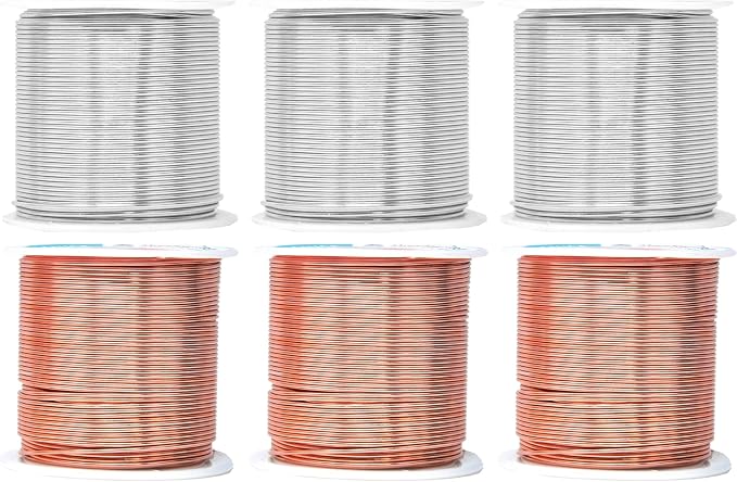 Mandala Crafts 18 GA Copper Silver Tone Combo Anodized Aluminum Craft Wire | - Image 2