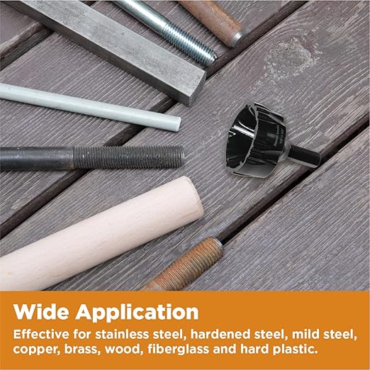Tungsten Carbide Chamfering Drill Bit 1/2" to 1-3/8" Uniburr, Bolt Thread Repair Tool for Removing Burr, Quick Release Hex Shank Deburring Tool for Metal Rod, Tube, Screw, Dowel, Sheet