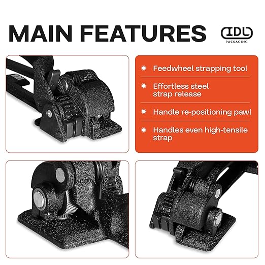 IDL Packaging S-290 Heavy Duty Popular High Tensile Feed-Wheel Tensioner for 3/8" to 3/4" Steel Strapping