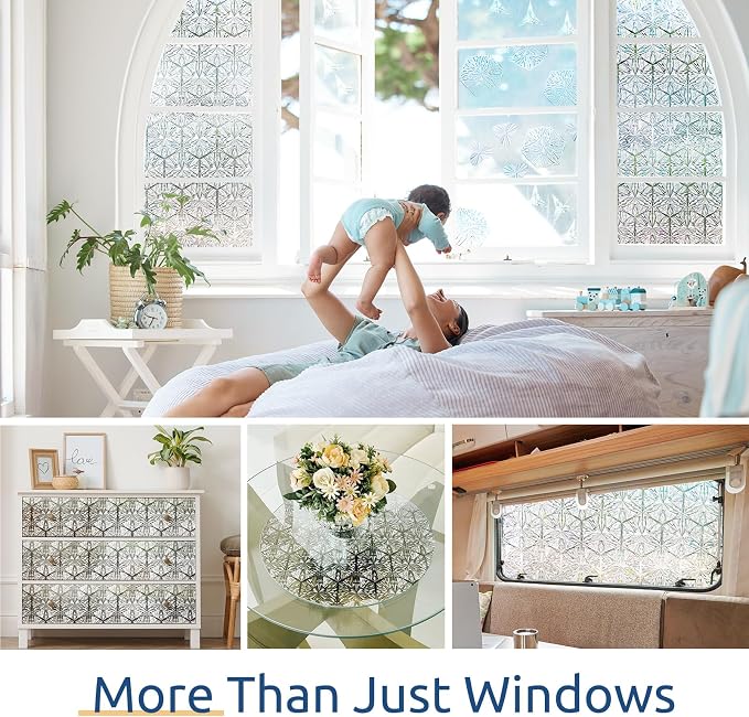 rabbitgoo Window Privacy Film, Diamond Pattern, 23.6" x 157.4" | Stained Glass - Image 9