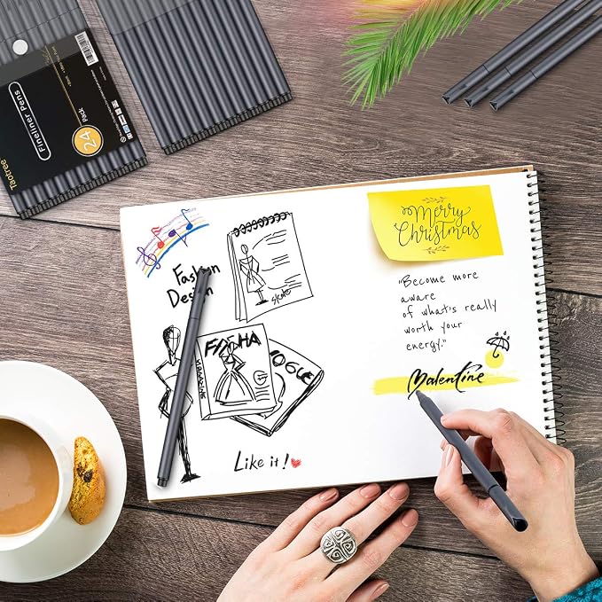 Taotree Journal Planner Pens, 24 Black Fine Point Pens, Scrapbooks, and More | - Image 3