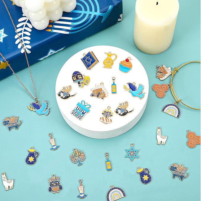 MARFOREVER 40 Pcs/20 Pairs Hanukkah Charms - Image 2