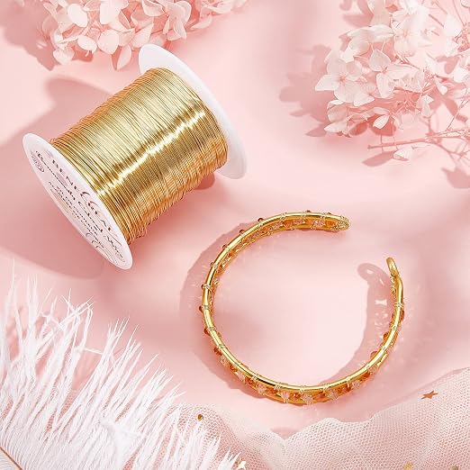 BENECREAT 26 Gauge 131 Yards Jewelry Beading Wire Light Gold Tarnish Resistant - Image 6