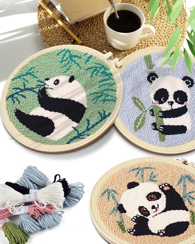 TINDTOP Punch Needle Kits, Panda Punch Embroidery Kits - Image 7