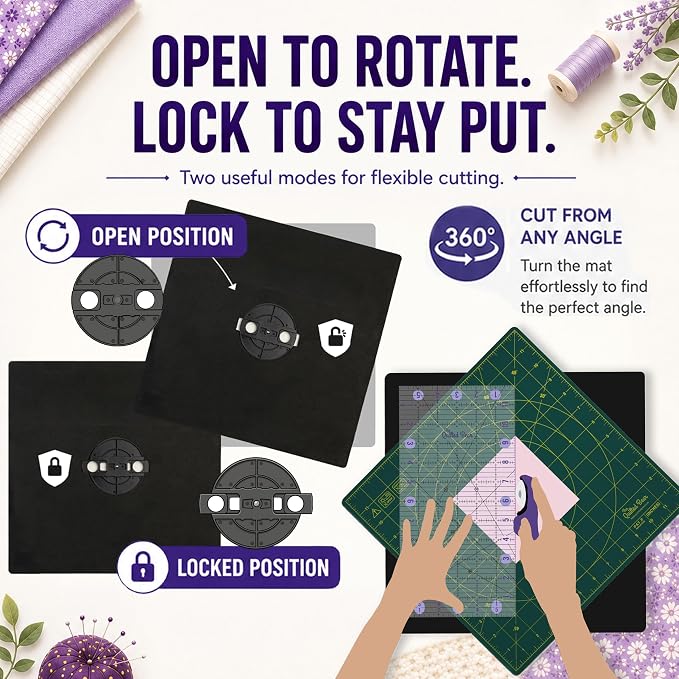 The Quilted Bear Rotating Cutting Mat 18" x 18" - Image 6