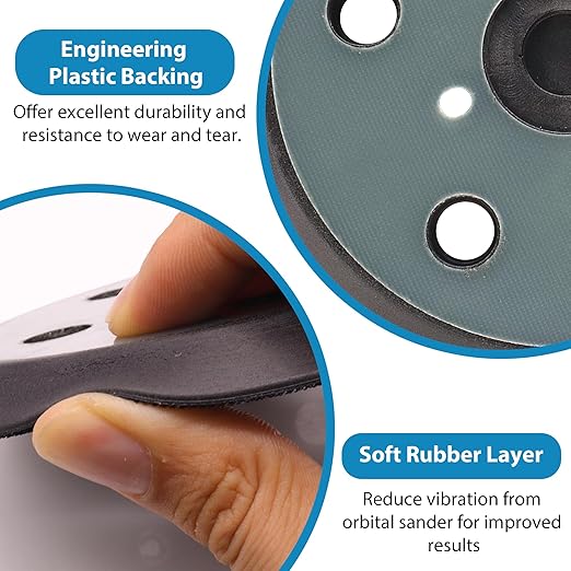 5 Inch Sander Replacement Pad 2 Pack, Competiable with Porter Cable 333 334 Random Orbit Sander, 5 Holes Hook and Loop Sanding Pad