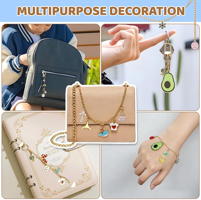 348Pcs Charms Lip Gloss Keychain Making Kit, DIY Craft - Image 7